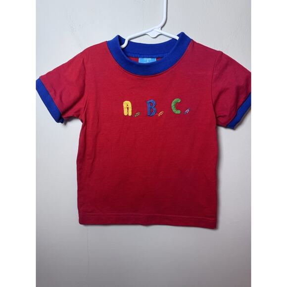 Claire & Charlie French Knot ABC Back To School Top Red Size 4T - Picture 2 of 4
